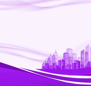 紫色城市天际线背景图