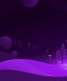 紫色科技风城市景观背景