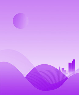 紫色城市风景抽象插画