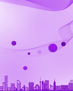 紫色城市天际线背景图