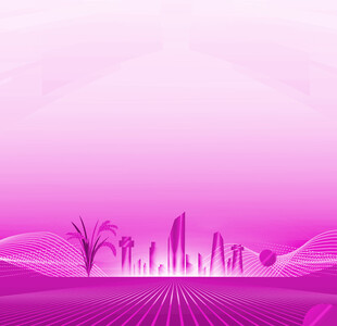 梦幻粉紫城市景观背景图