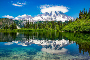雪山湖畔美景