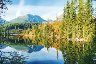 湖畔山林美景