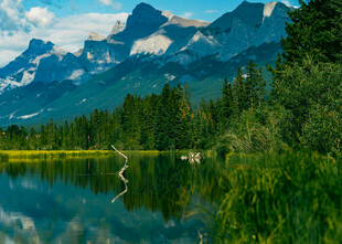 湖畔青山美景
