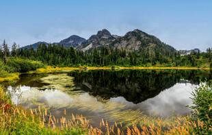 山间湖畔美景