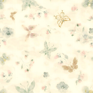 花卉蝴蝶图案的清新背景