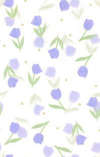 淡紫色小花清新无缝图案