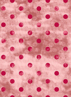 粉色底点缀红色圆点图案