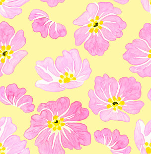 粉色花卉无缝图案背景