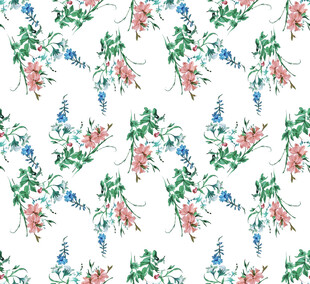 花卉图案无缝背景图