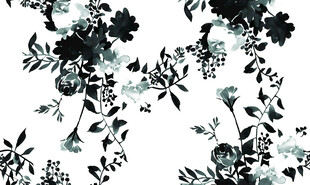 黑白花卉图案纹理设计