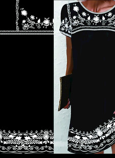 黑白花纹装饰黑色服饰