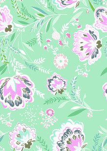 色块几何牡丹花