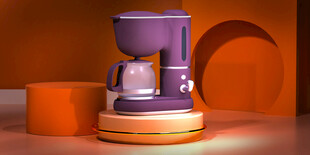 紫色咖啡机简约家居好物