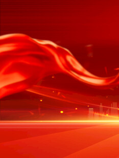 红色飘动绸带背景图