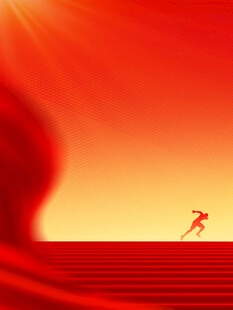 红色舞台上的孤独表演者