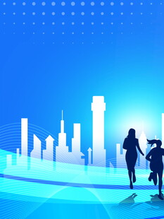 都市商务人士前行场景