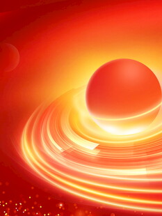 红色炫光球体特效画面