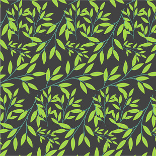 绿叶无缝图案背景设计