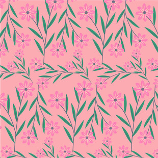 粉色花卉枝叶图案背景