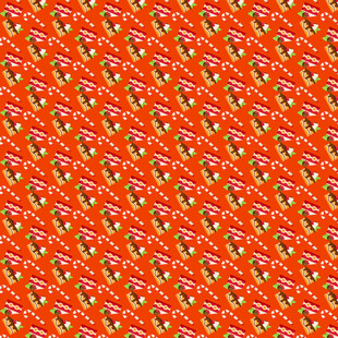 红色花卉图案背景纹理