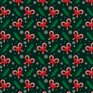 圣诞红绿蝴蝶结花纹图案