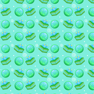 清新绿底圆形图案背景