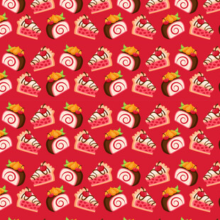 红色背景寿司图案纹理
