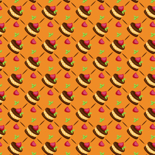 橙色背景的汉堡图案