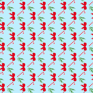 圣诞风红色小鸟图案背景