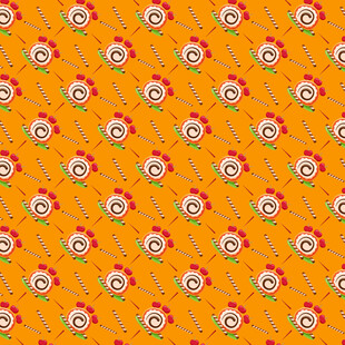 橙色背景花朵图案纹理