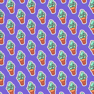 紫色背景的可爱盆栽图案