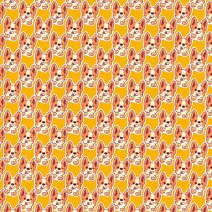 橙黄花卉图案背景纹理