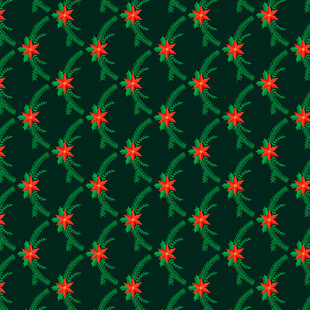 圣诞风红绿花卉图案背景