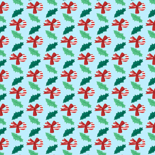 圣诞礼物冬青叶图案背景