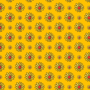 黄色花卉图案背景纹理