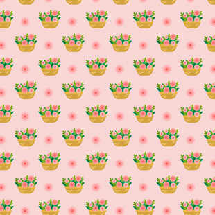 粉色背景的卡通蛋糕图案