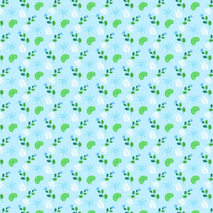 浅蓝色底绿元素图案背景
