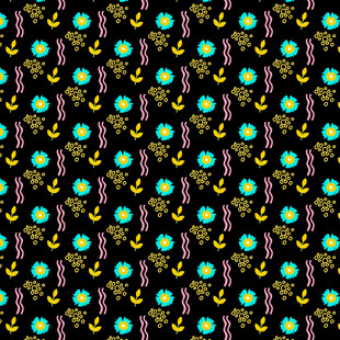 黑色底多彩图案装饰纹理