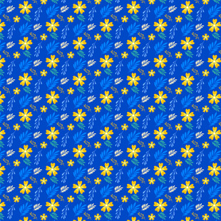 蓝色底星星花朵图案背景