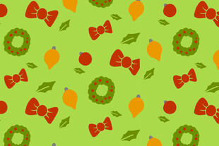 绿色背景多彩图案装饰画