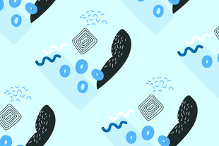 海洋生物与宝箱图案设计