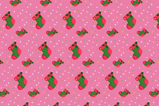 圣诞风狐狸图案粉色背景图