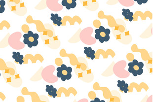 花卉几何图案无缝背景图