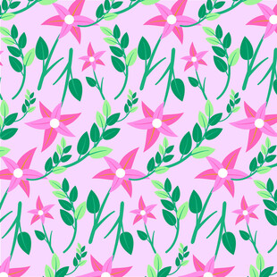 粉色花卉藤蔓图案背景