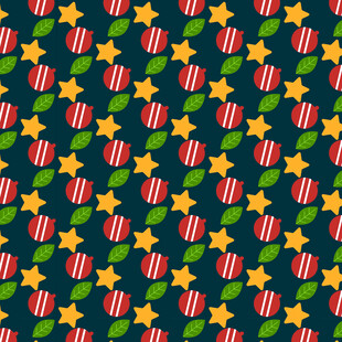 圣诞元素无缝图案背景