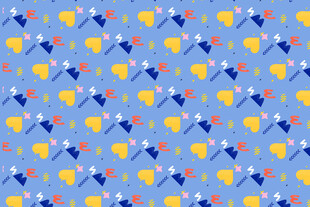 蓝底多彩图案纹理背景