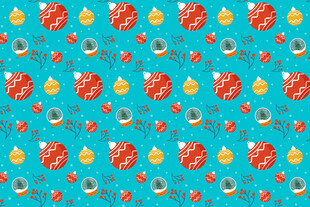 蓝色背景多彩图案装饰图