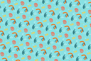 多彩海洋元素无缝图案