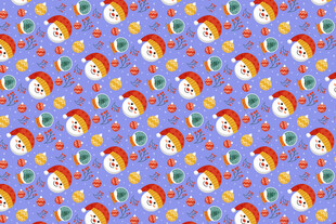 可爱雪人图案背景花纹